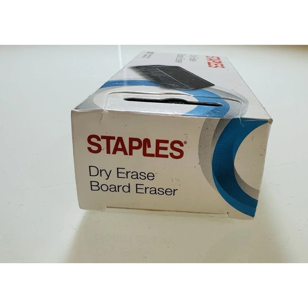 Staples Durable Dry Erase Board Eraser, Black